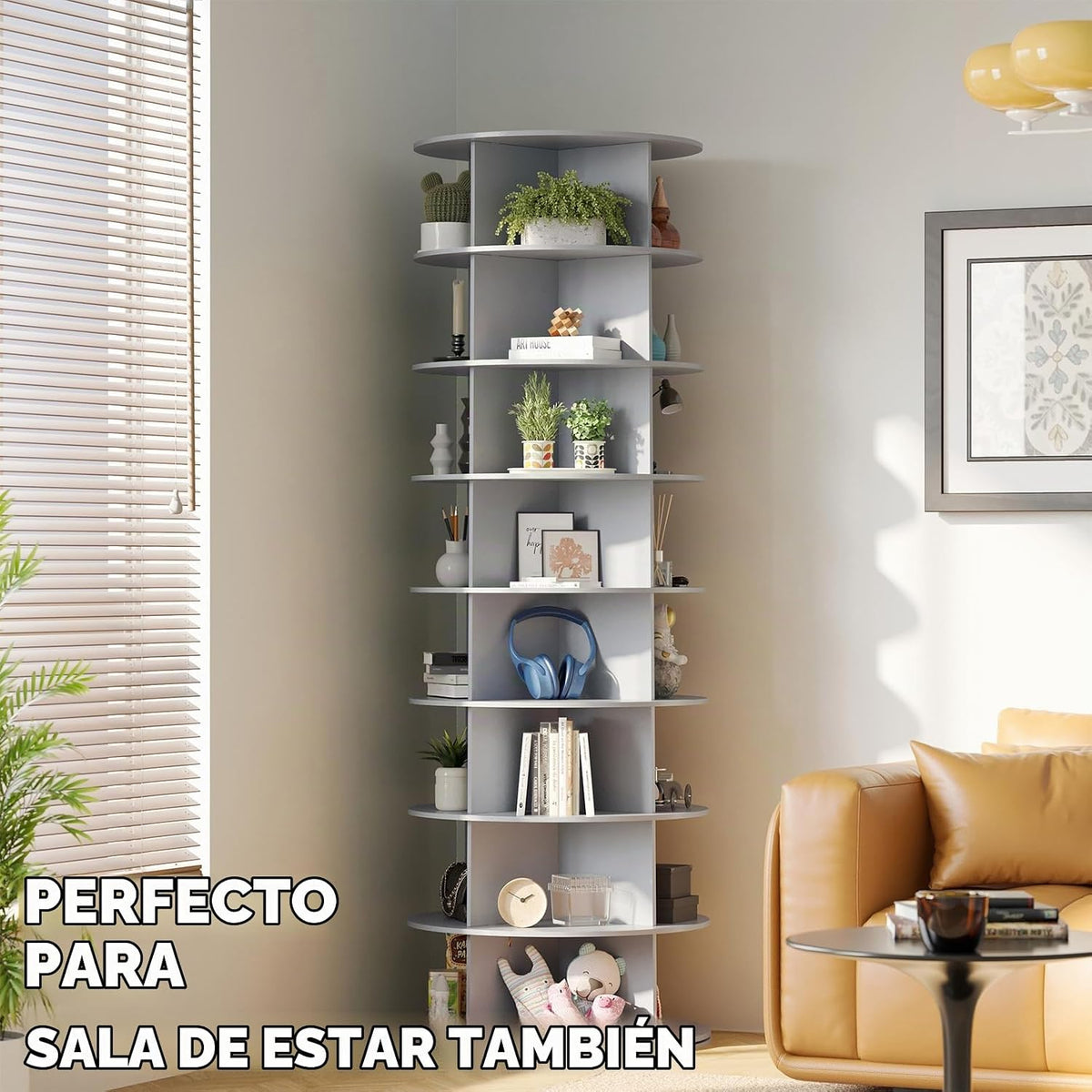 SpaceAid torre giratoria de zapatero de 8 niveles, exhibidor de zap...