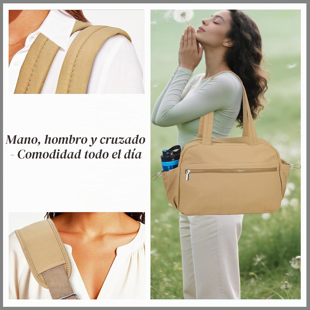 MZTUE Bolso mediano para pañales, bolso de hombro y cruzado para mamá