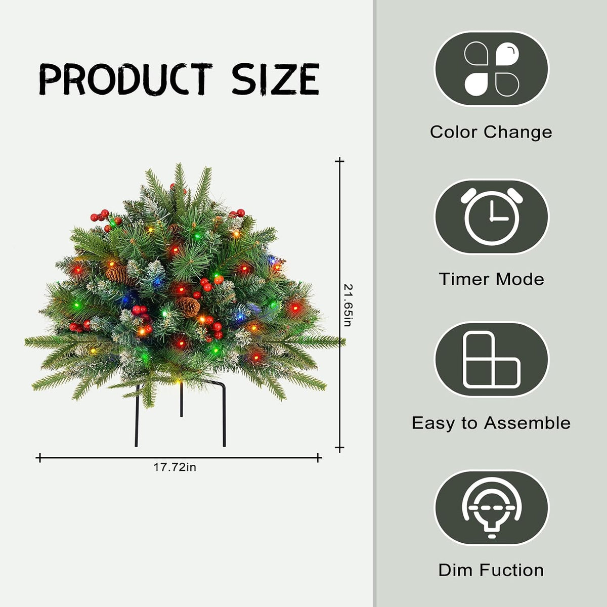 Relleno de urna para árbol de Navidad, funciona con pilas, con temp...