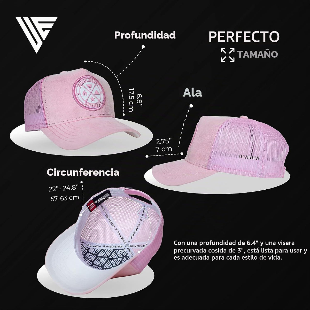Urban Effort Trucker Hat para hombre – Gorra de béisbol con parte t...