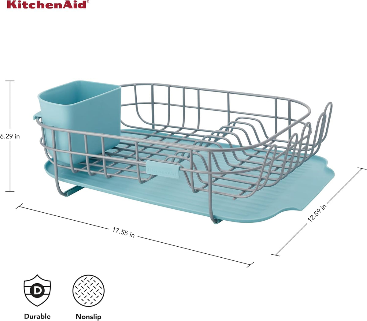 KitchenAid Escurridor compacto de bajo perfil con cajón extraíble p...