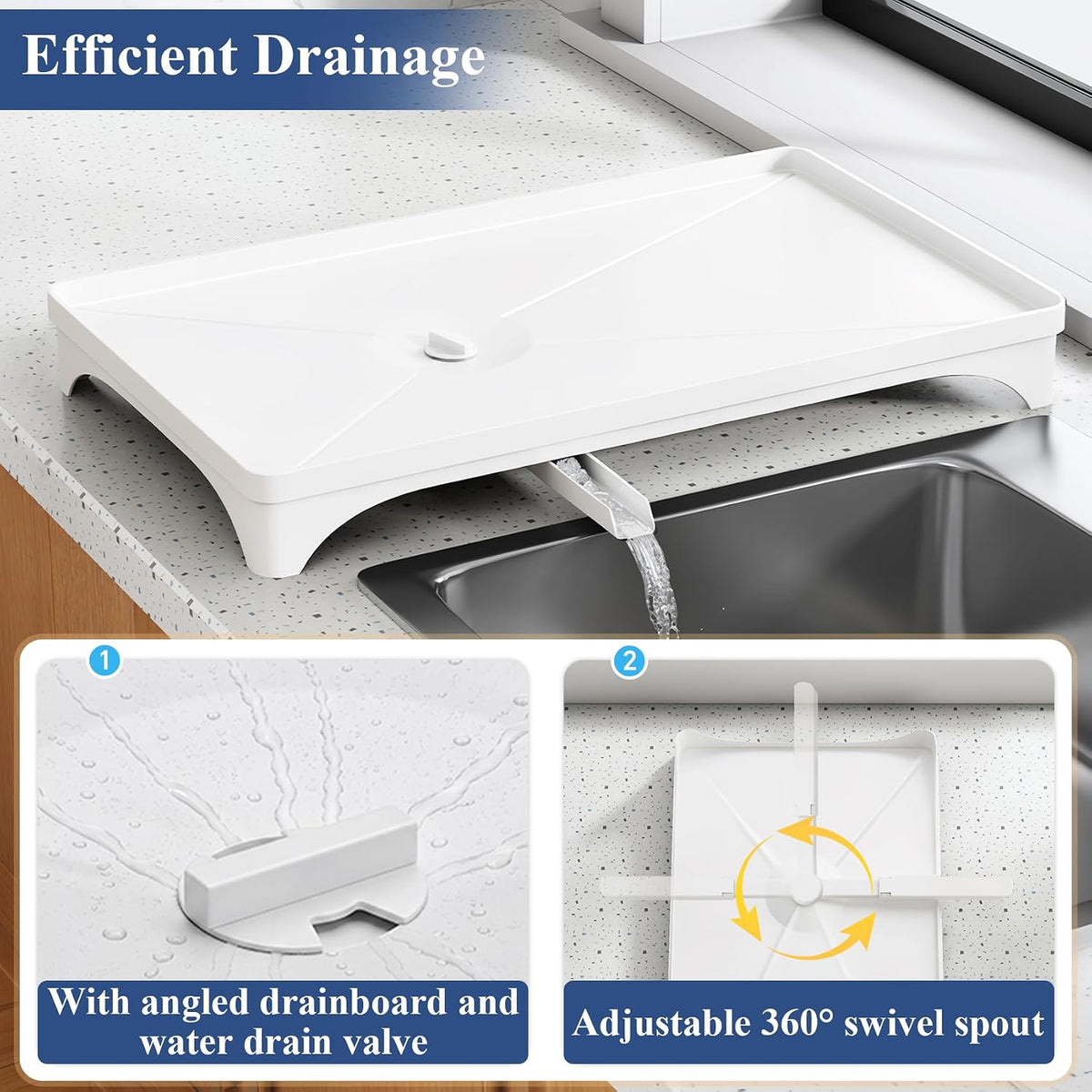 SNTD Escurridor de platos para encimera de cocina, 11.8 pulgadas de...