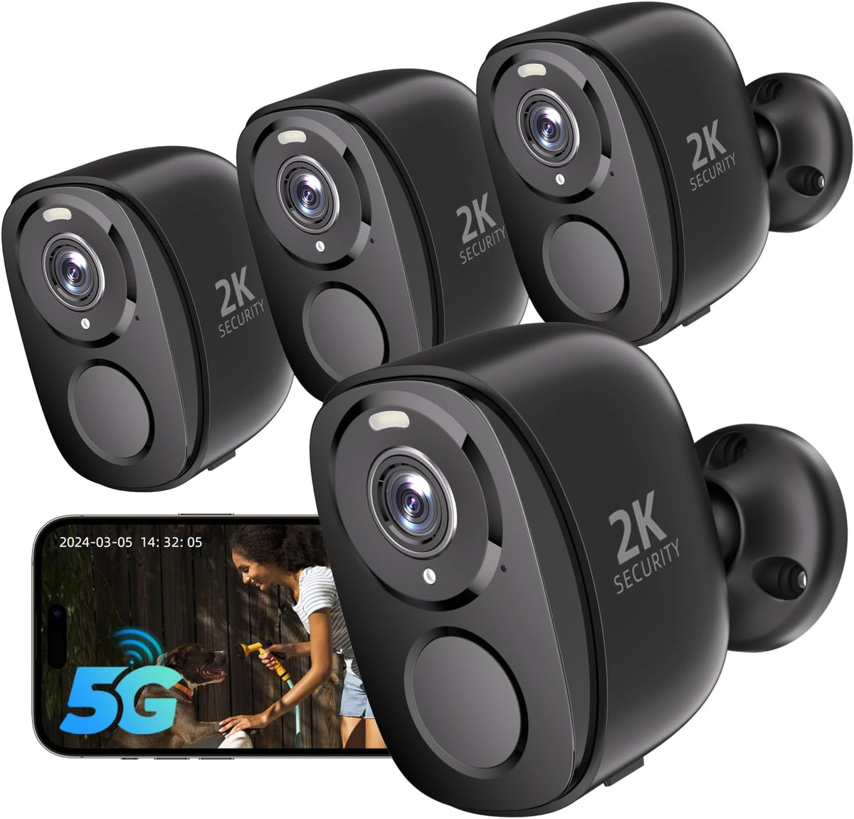 Rraycom Cámaras de seguridad inalámbricas para exteriores, paquete...