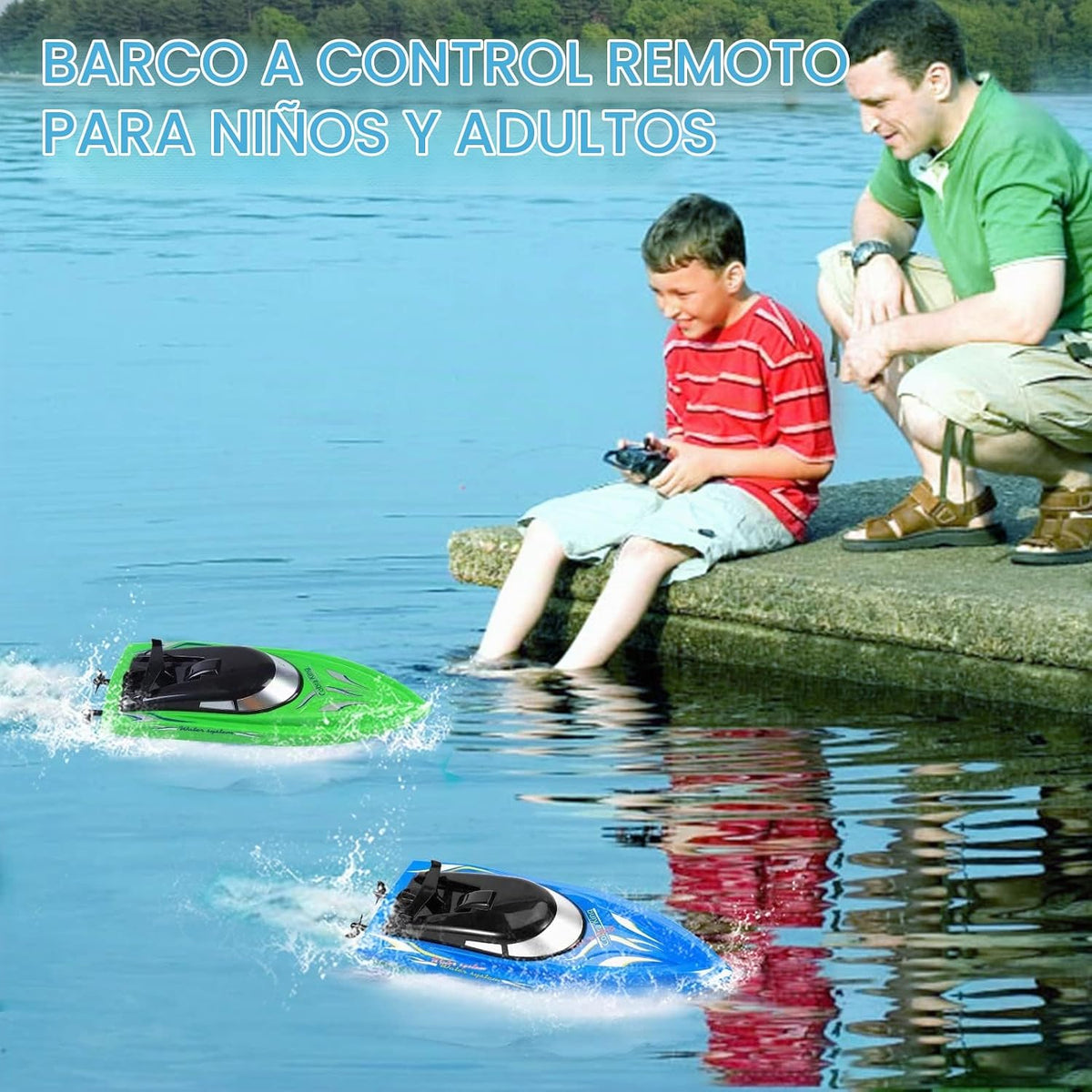 Lumiparty Paquete de 2 botes a control remoto, barcos de control re...