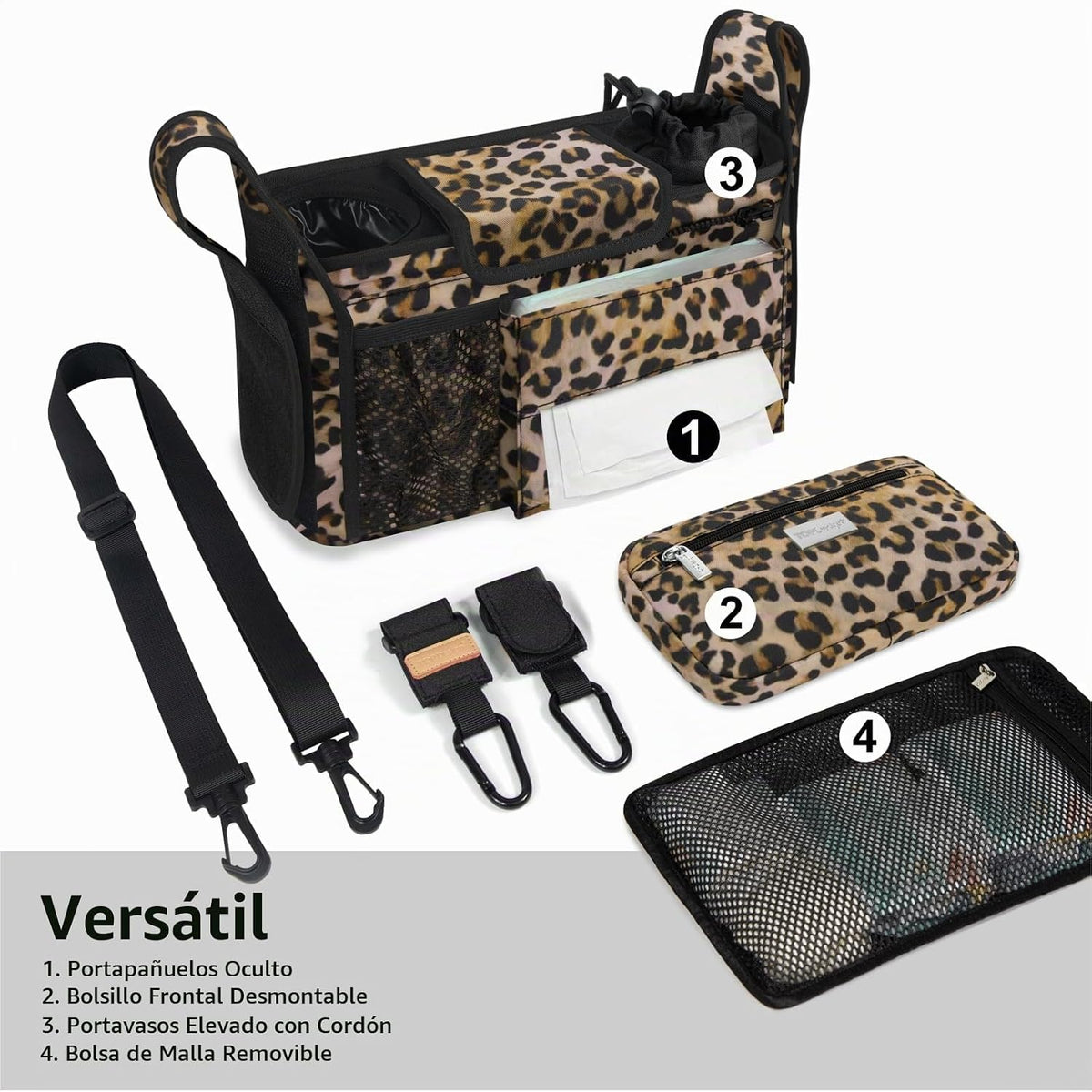 TOPDesign Organizador universal para cochecito de bebé, carrito de...