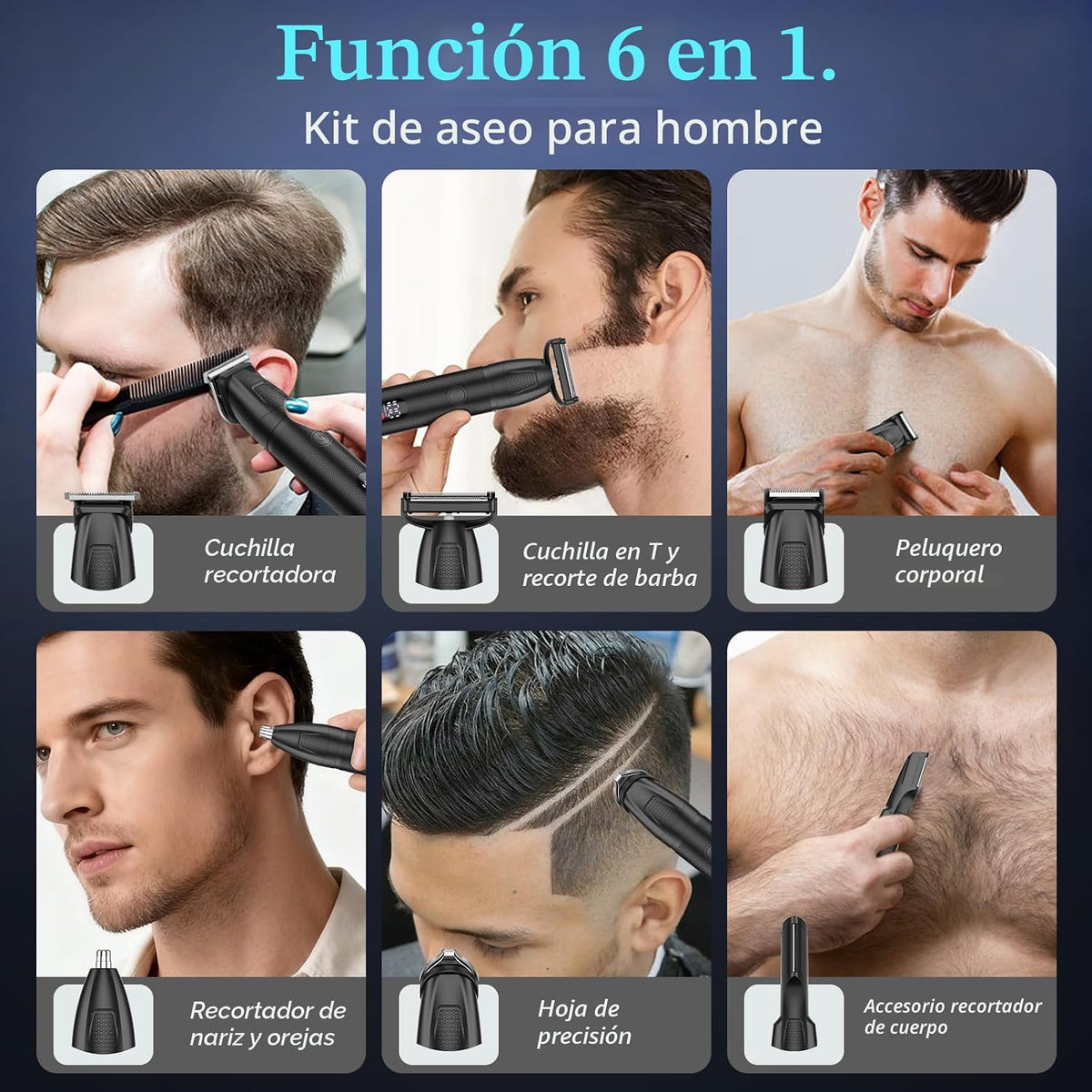 Bomxin Manscape - Cortadora de cuerpo y barba para hombres, imperme...