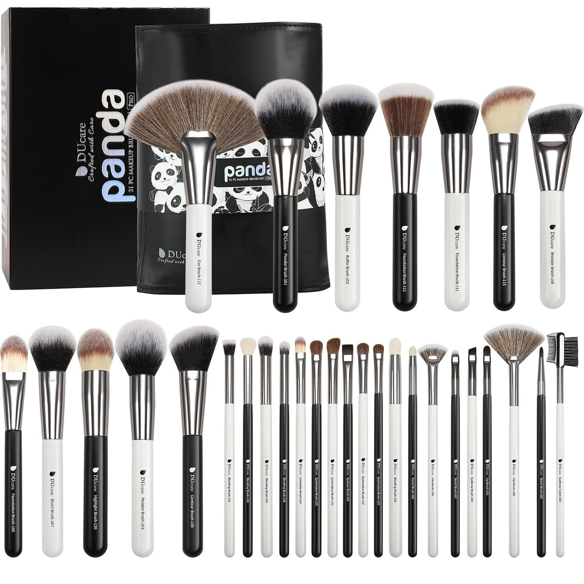 DUcare Juego de 31 brochas de maquillaje profesional con organizado...