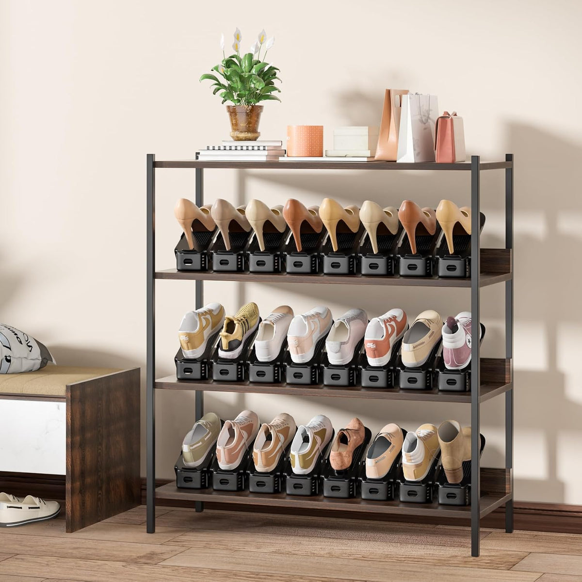 Neprock Organizador de Ranuras para Zapatos, Organizador de Almacen...