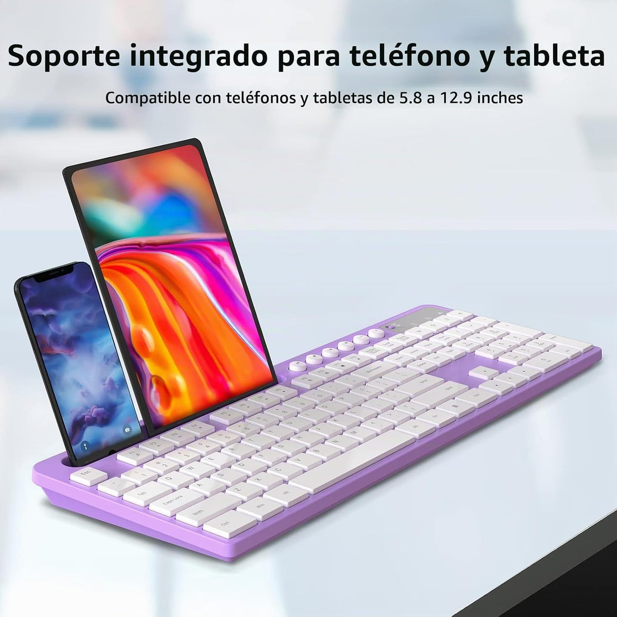 Combo de teclado y ratón inalámbricos, teclado inalámbrico ergonómi...