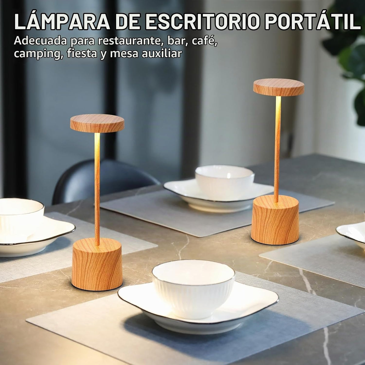 Kakanuo Lámpara Inalámbrica Recargable de Madera sin Cable - Contro...