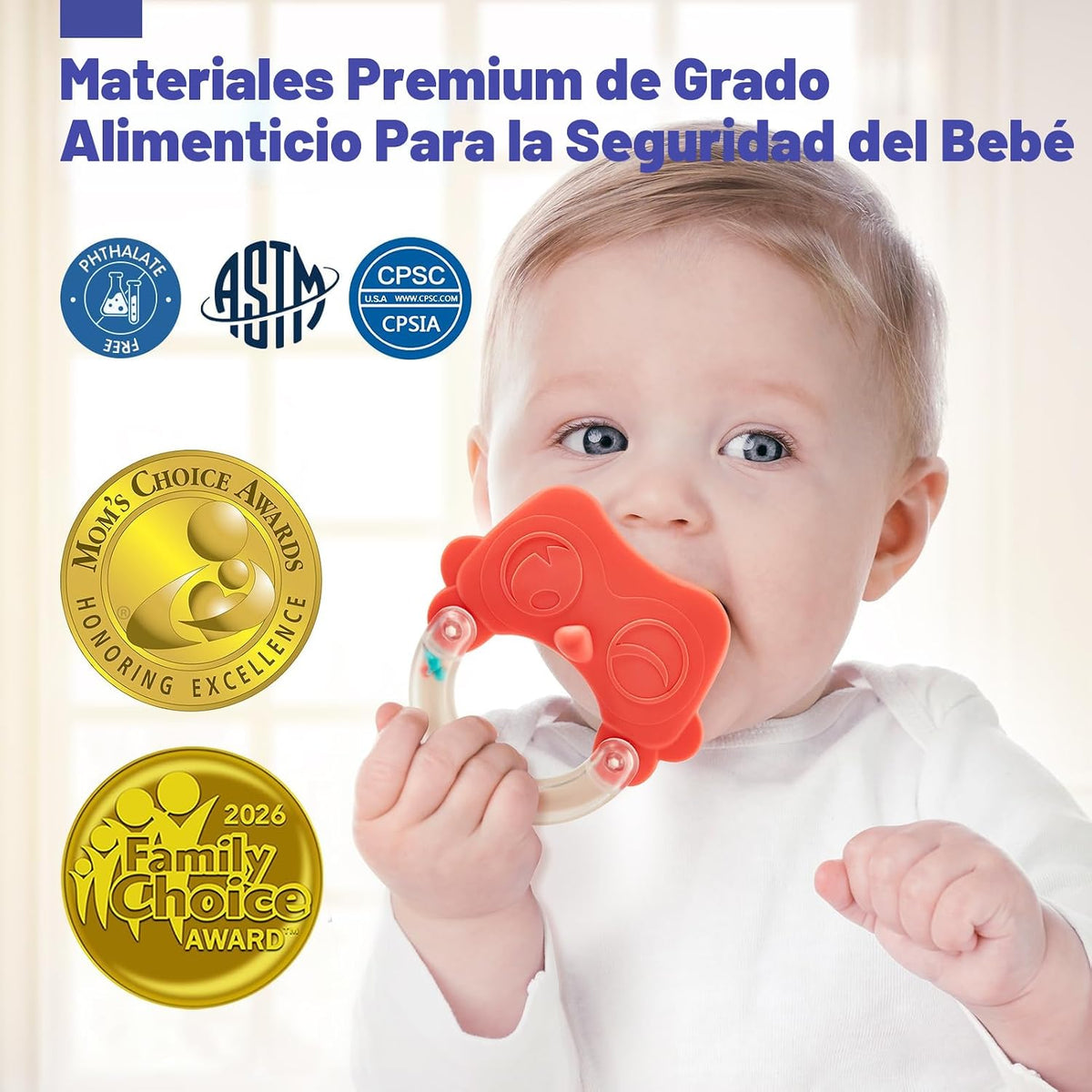 hahaland Juguetes para bebés de 0 a 6 meses - Sonajero para bebés J...