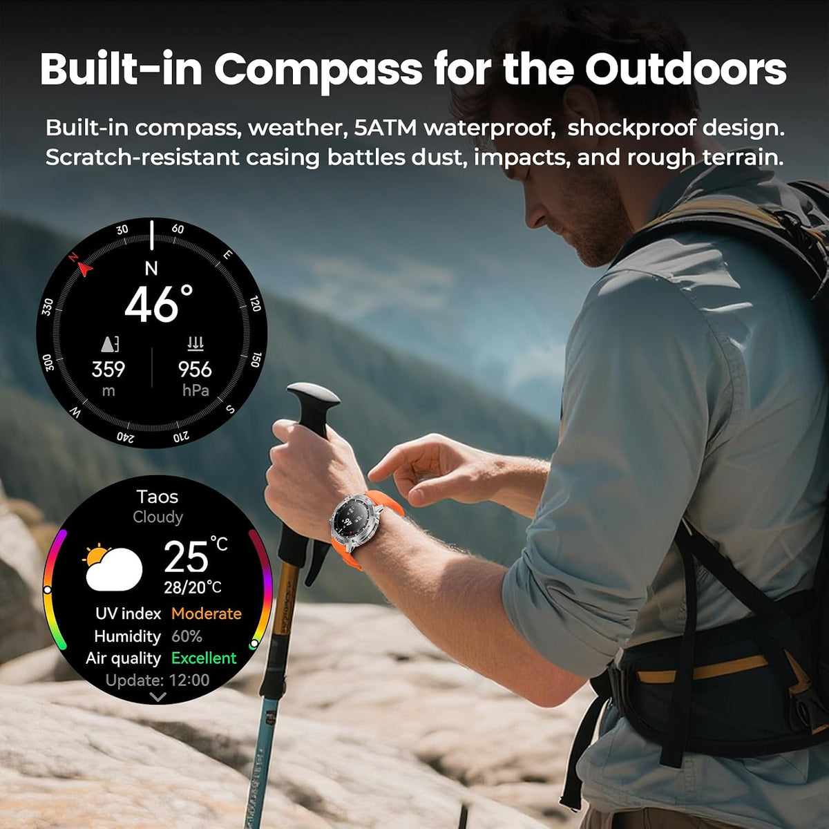 Reloj inteligente para correr para hombres, 1,43" AMOLED, resistent...
