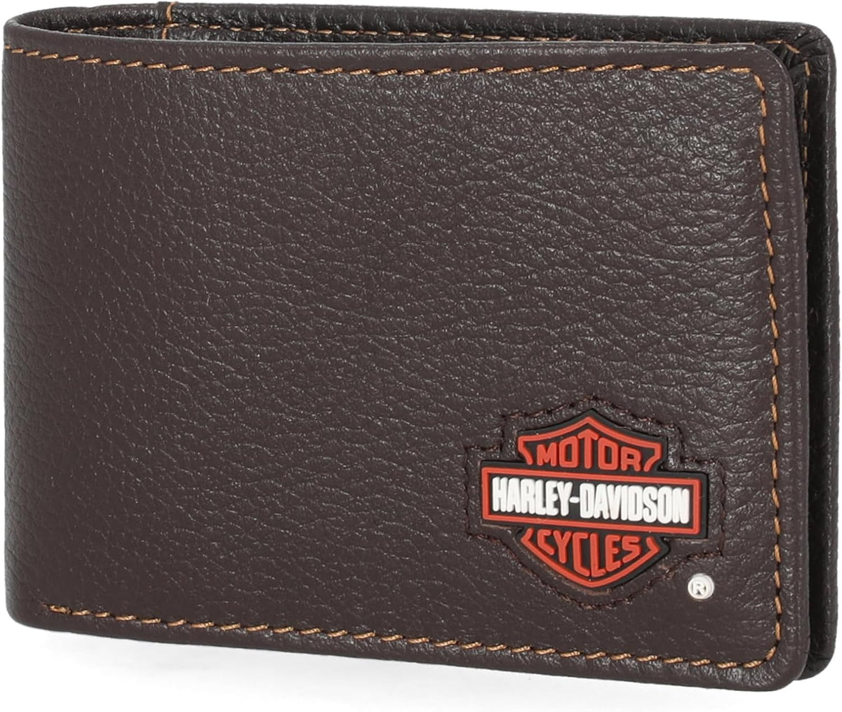 Harley-Davidson Billetera de cuero genuino con bloqueo RFID para ho...