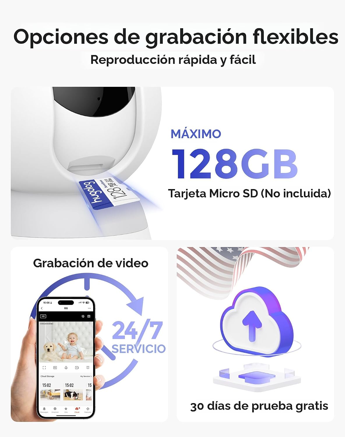 Hugolog Cámara de seguridad interior de 4K 8MP con panorámica\/incl...
