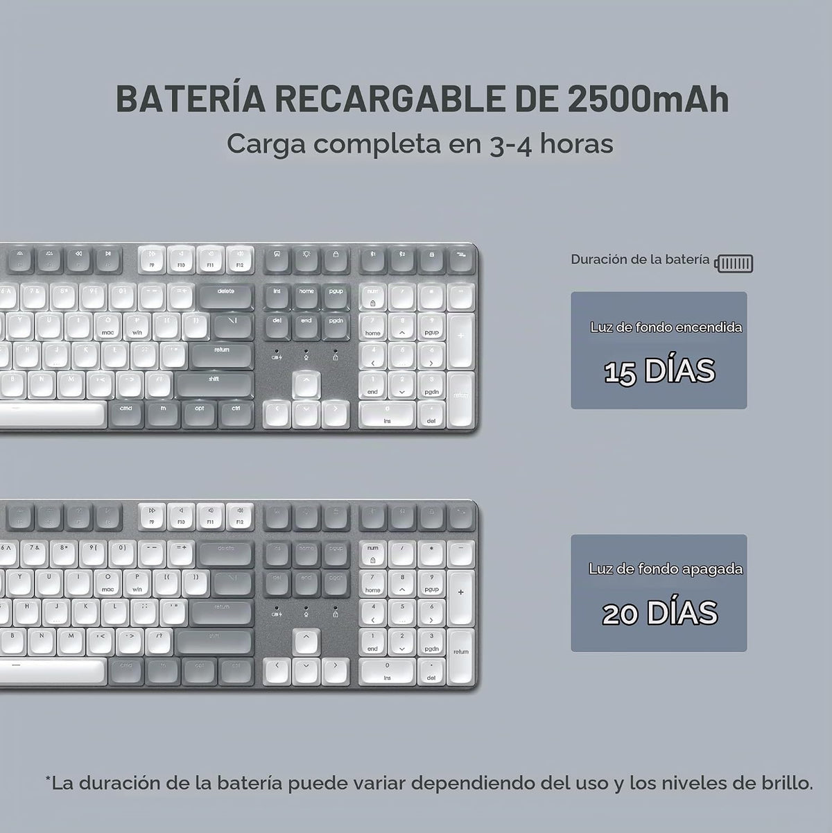 Satechi SM3 - Teclado mecánico para Mac y Windows, 108 teclas de ta...