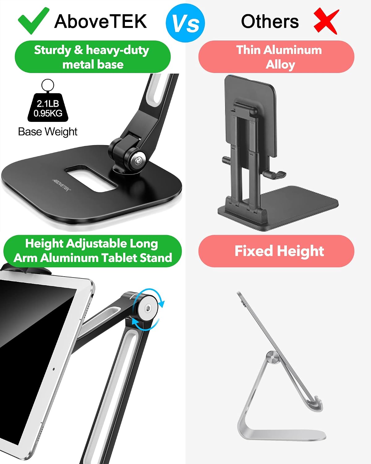 AboveTEK Escritorio portátil para laptop con bandeja retráctil para...