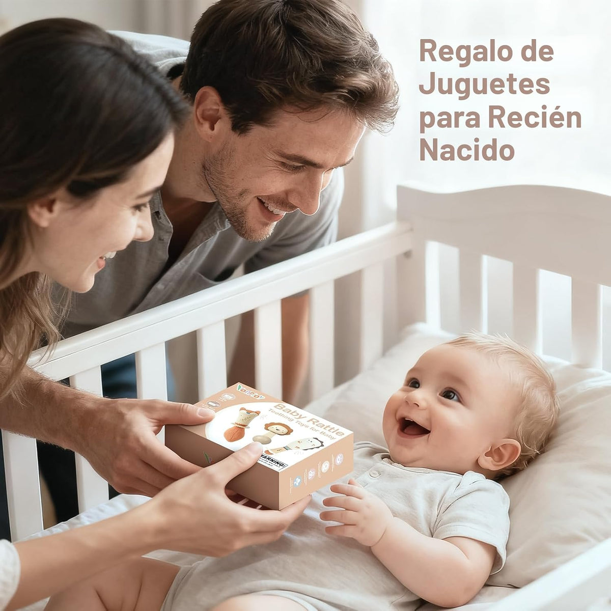 Sonajeros para bebés, juguetes para la dentición de 3 a 6 meses, ju...