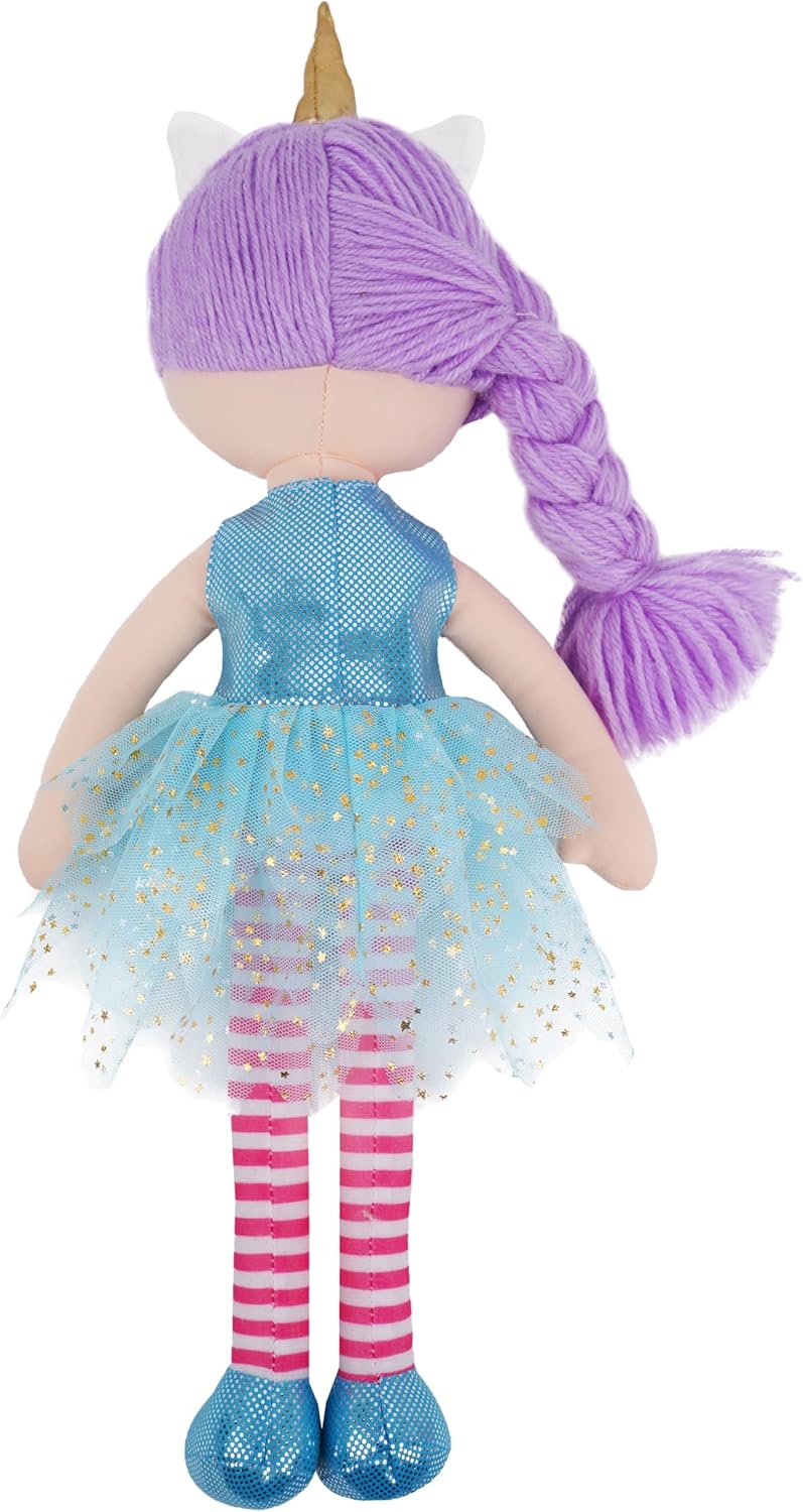 June Garden - Muñeca de peluche Myra Unicorn de 16 pulgadas, pelo m...