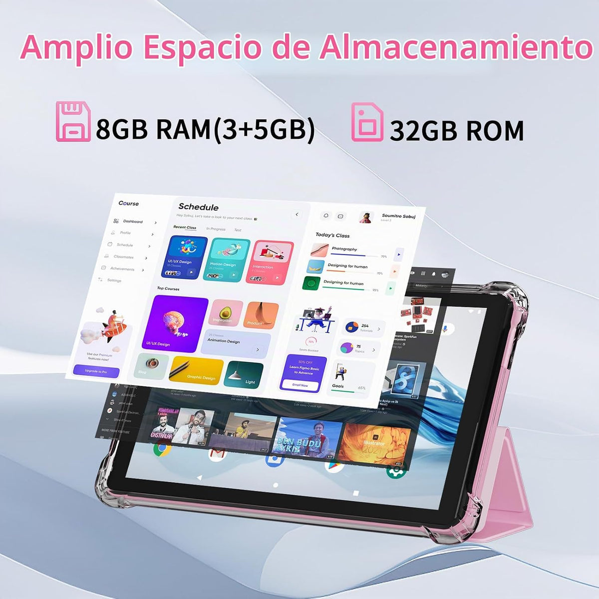 IWEGGO Tablet Android 14 con funda, 7 pulgadas 8 GB RAM+32 GB ROM\/...