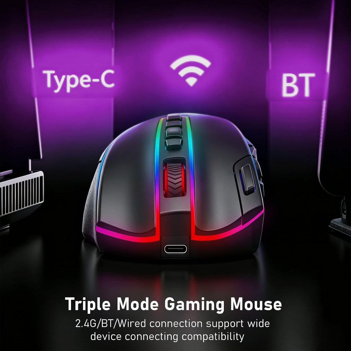 Redragon M990 PRO Wireless MMO RGB Gaming Mouse 26000 DPI Teclas de...
