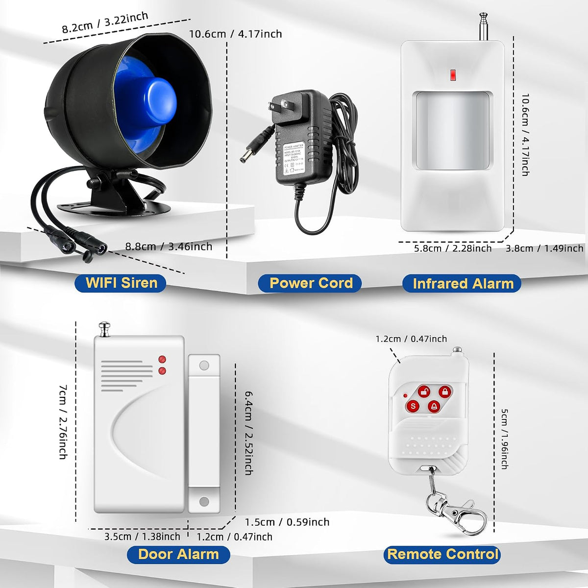 Kit de sistema de alarma de seguridad WiFi, inalámbrico de 120 db,...