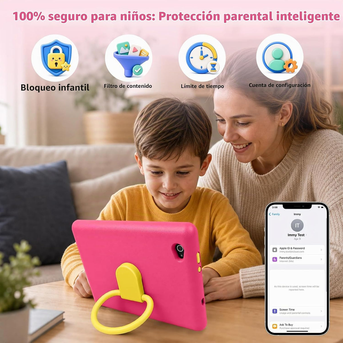 Android 16 Kids Tablet HD de 10 pulgadas con lápiz capacitivo y fun...