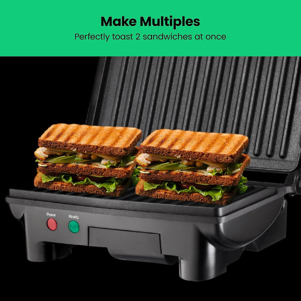 Chefman Panini RJ02-180 parrilla de presa y sandwichera gourmet con...
