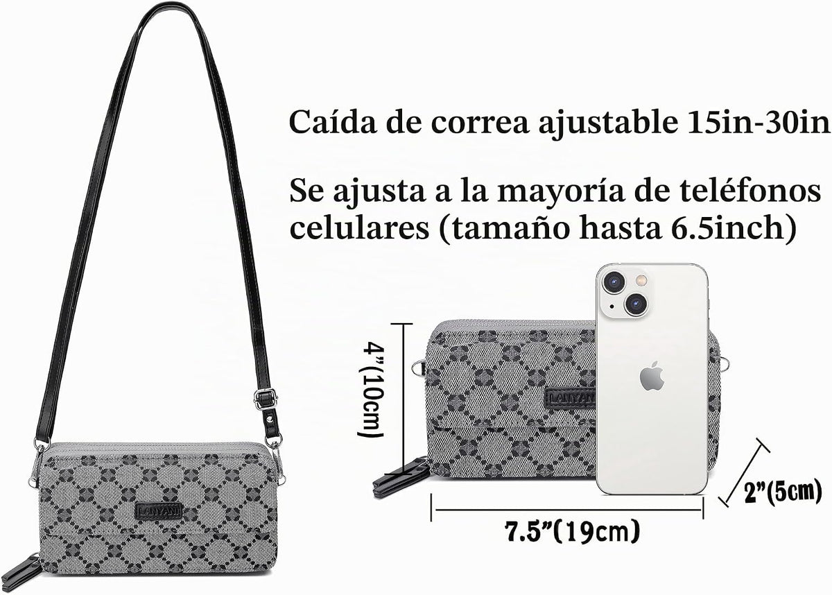 Lanyani Cartera Cruzada RFID con Correa de Muñeca y Bolsillo para T...