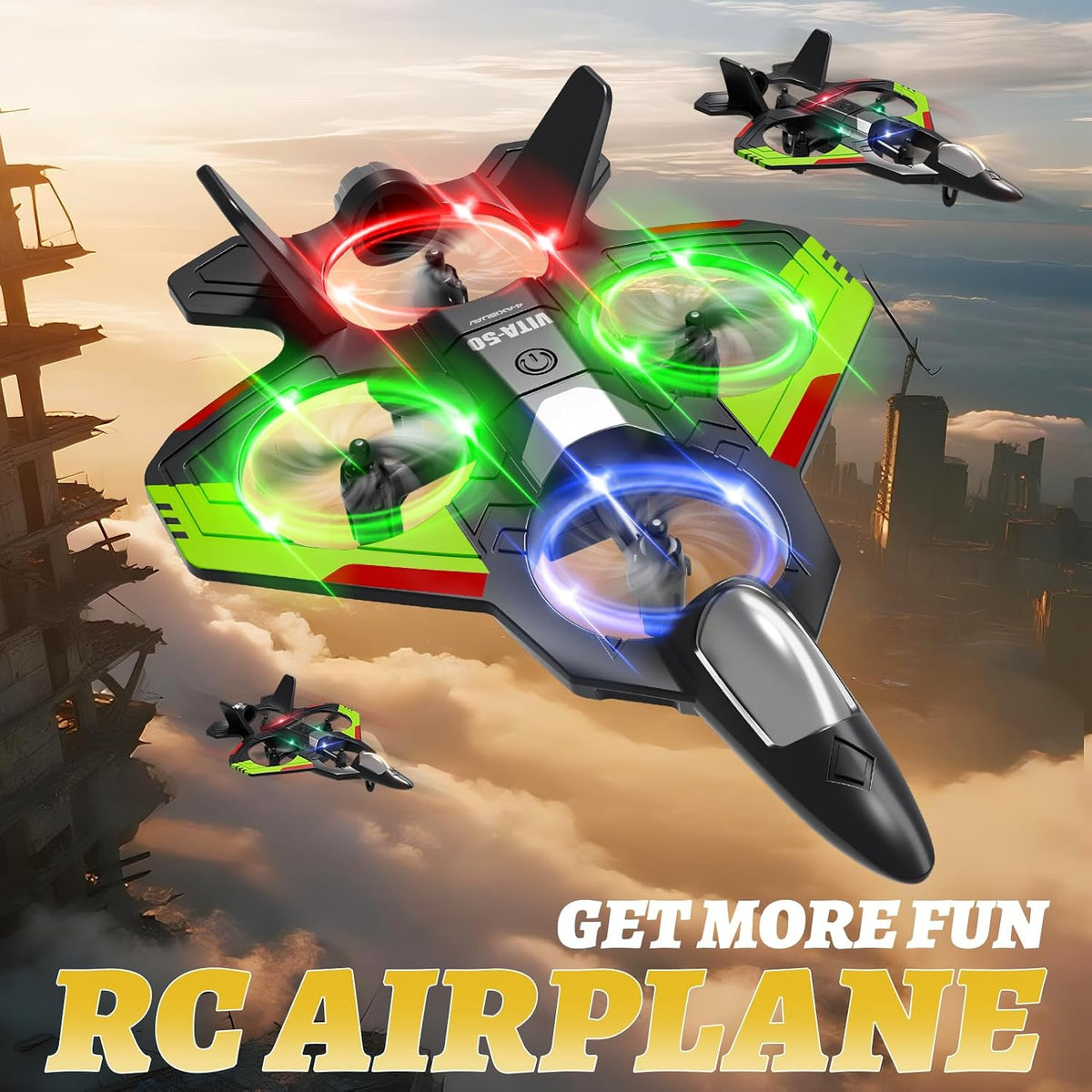 4DRC Aviones RC con control remoto para niños, aviones de control r...