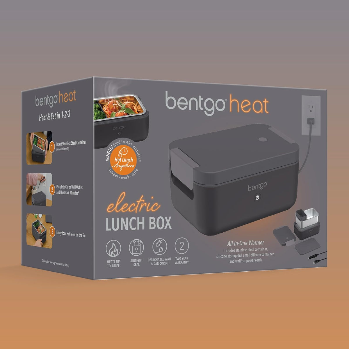 Bentgo Heat - Fiambrera eléctrica - Calentador de alimentos portáti...
