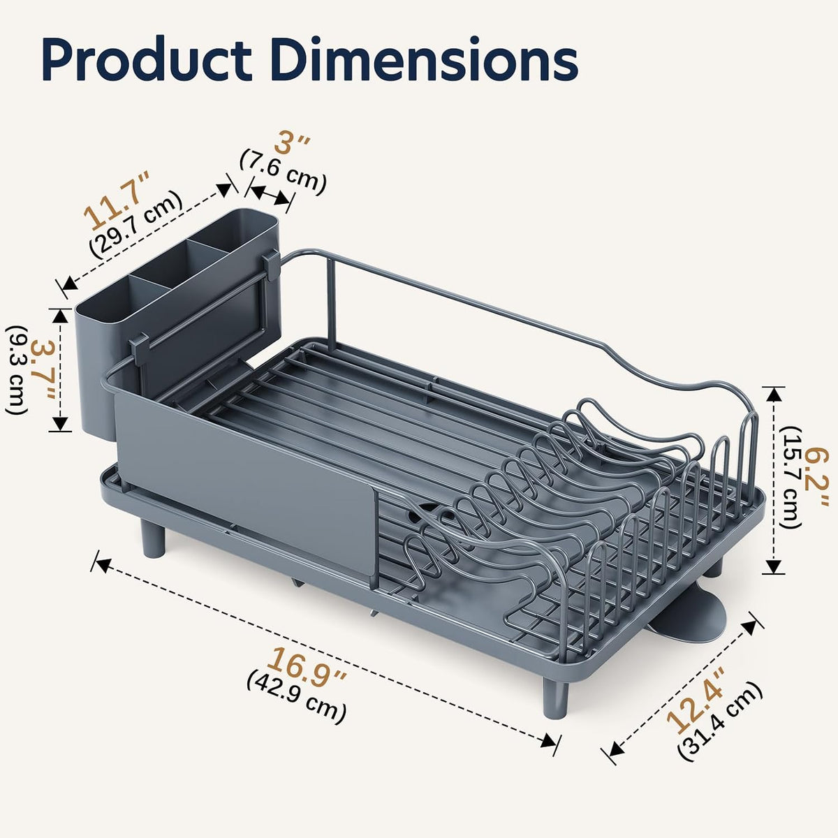 KINGRACK Escurridor de platos para encimera de cocina, escurridor d...