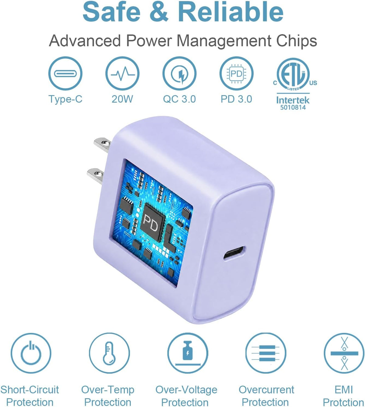Cargador de carga rápida para iPhone 18, 17, 16, 15, paquete de 3 u...