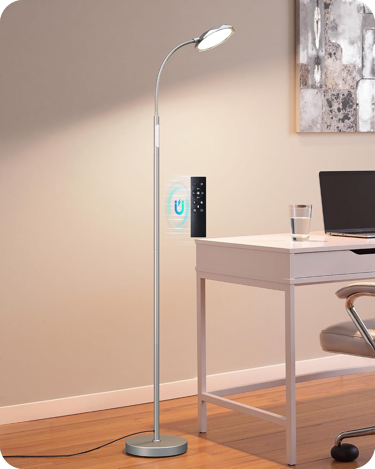 EDISHINE Lámpara de pie LED de 18W para sala de estar, superficie d...