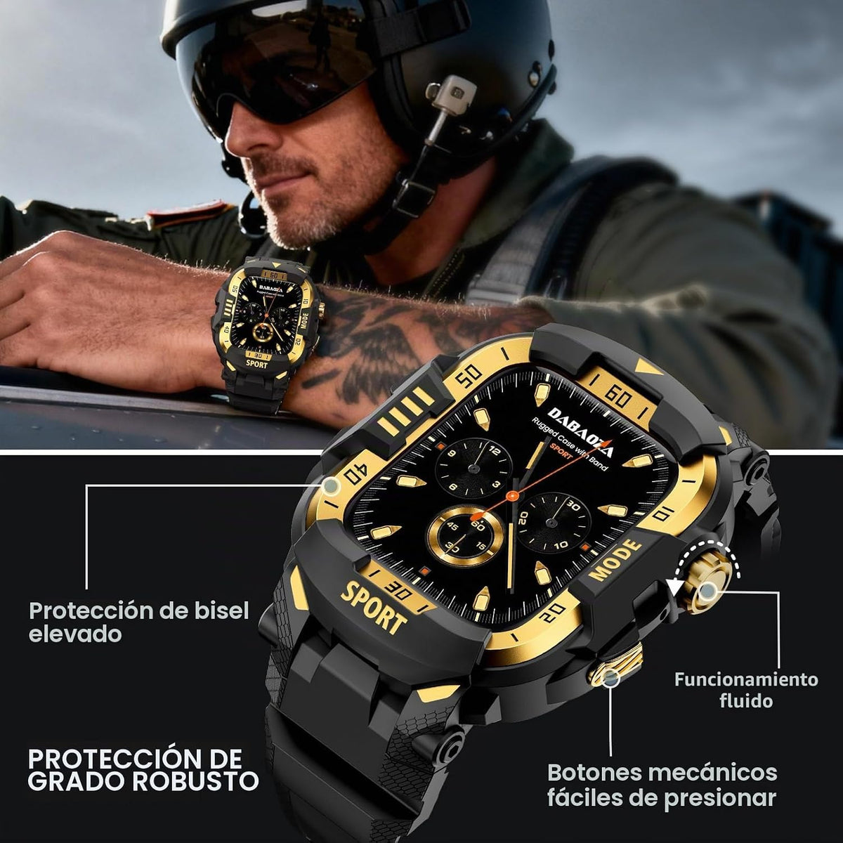 DABAOZA Funda resistente con correa táctica para hombre, compatible...