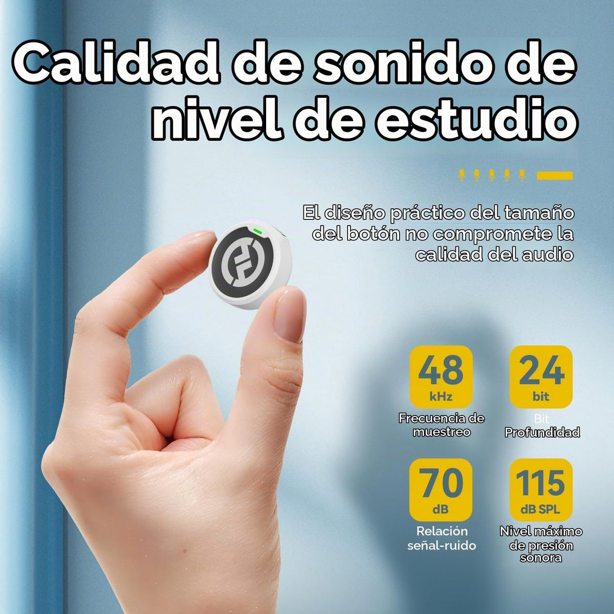 Micrófono lavalier inalámbrico Hollyland Lark M2 para iPhone\/Andro...
