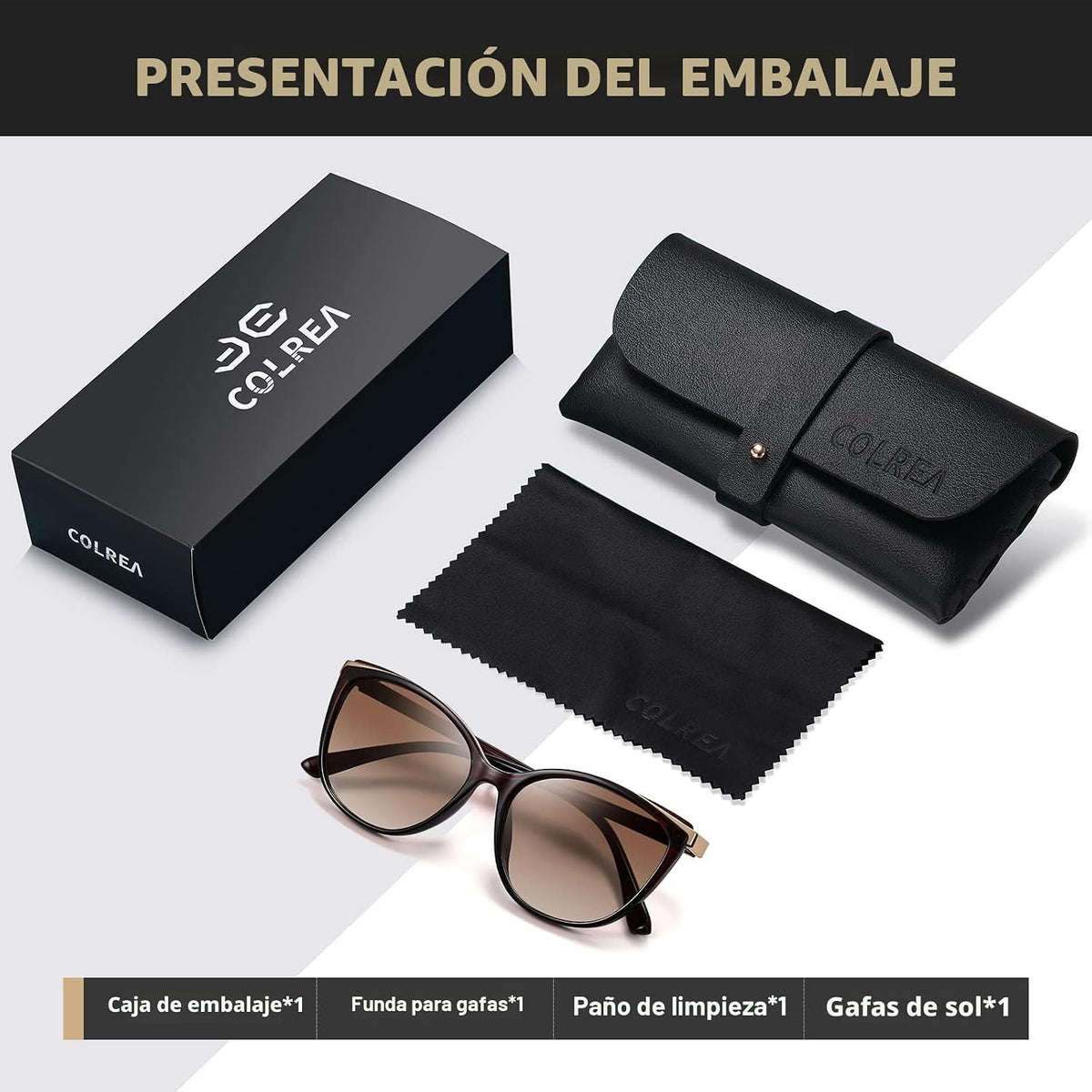 Colrea Gafas de Sol Modernas con Forma de Ojo de Gato para Mujer, E...