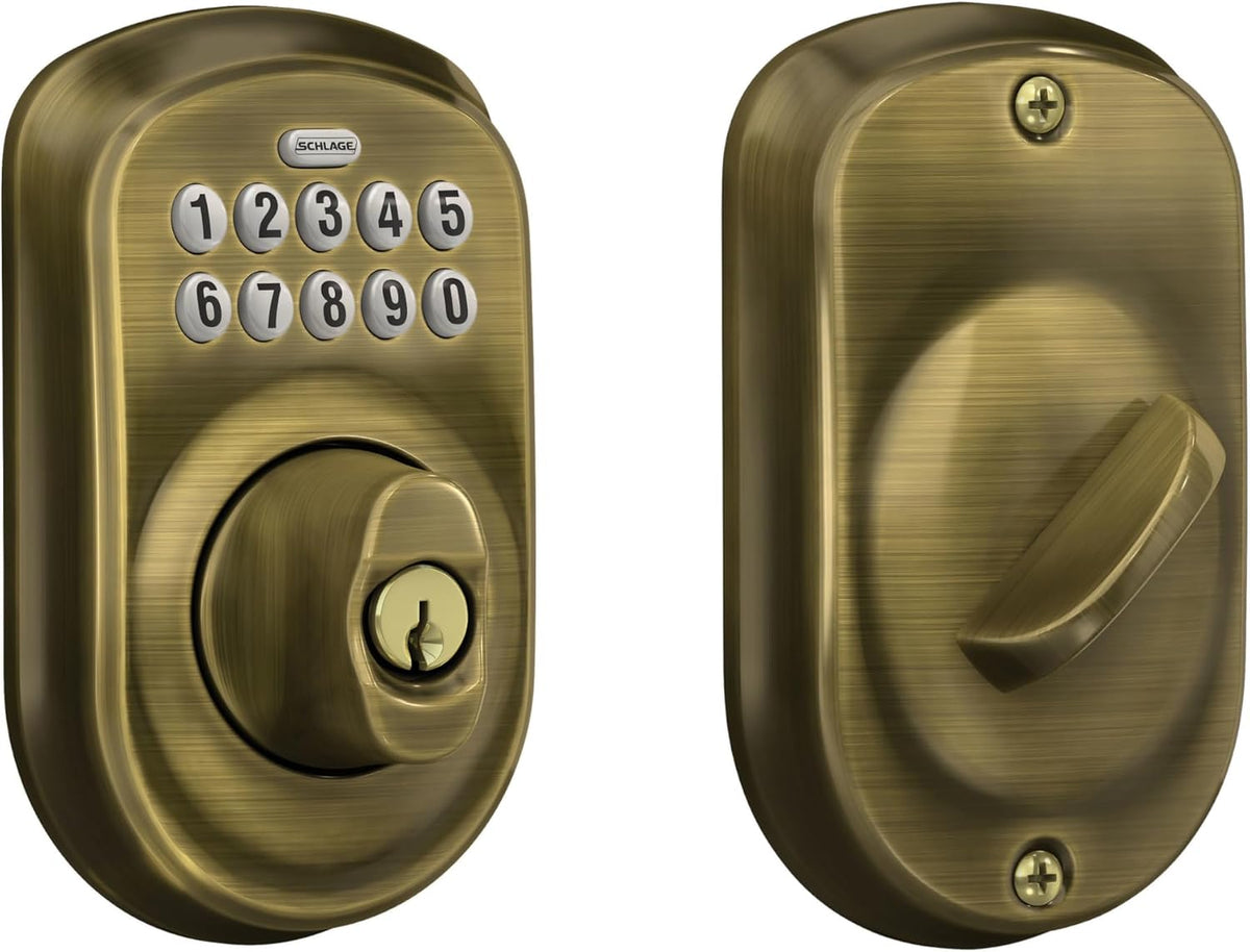 Schlage Cerradura electrónica del cerrojo del teclado, borde Plymou...