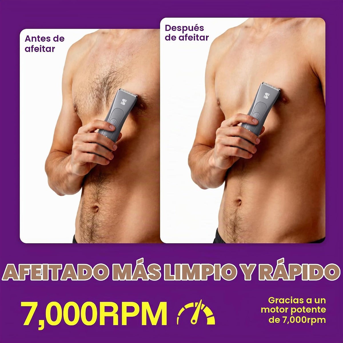 MANSPOT Manscape - Recortadora de vello corporal y de ingle para ho...