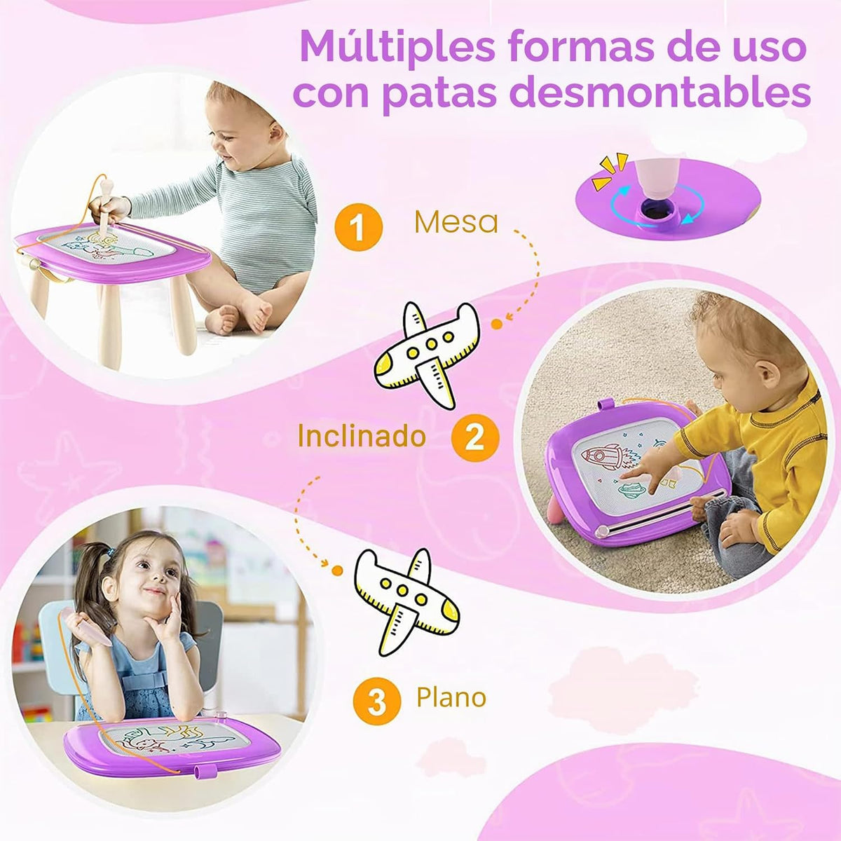 Kikidex Juguetes para niños de 1 a 3 años, tablero magnético de dib...