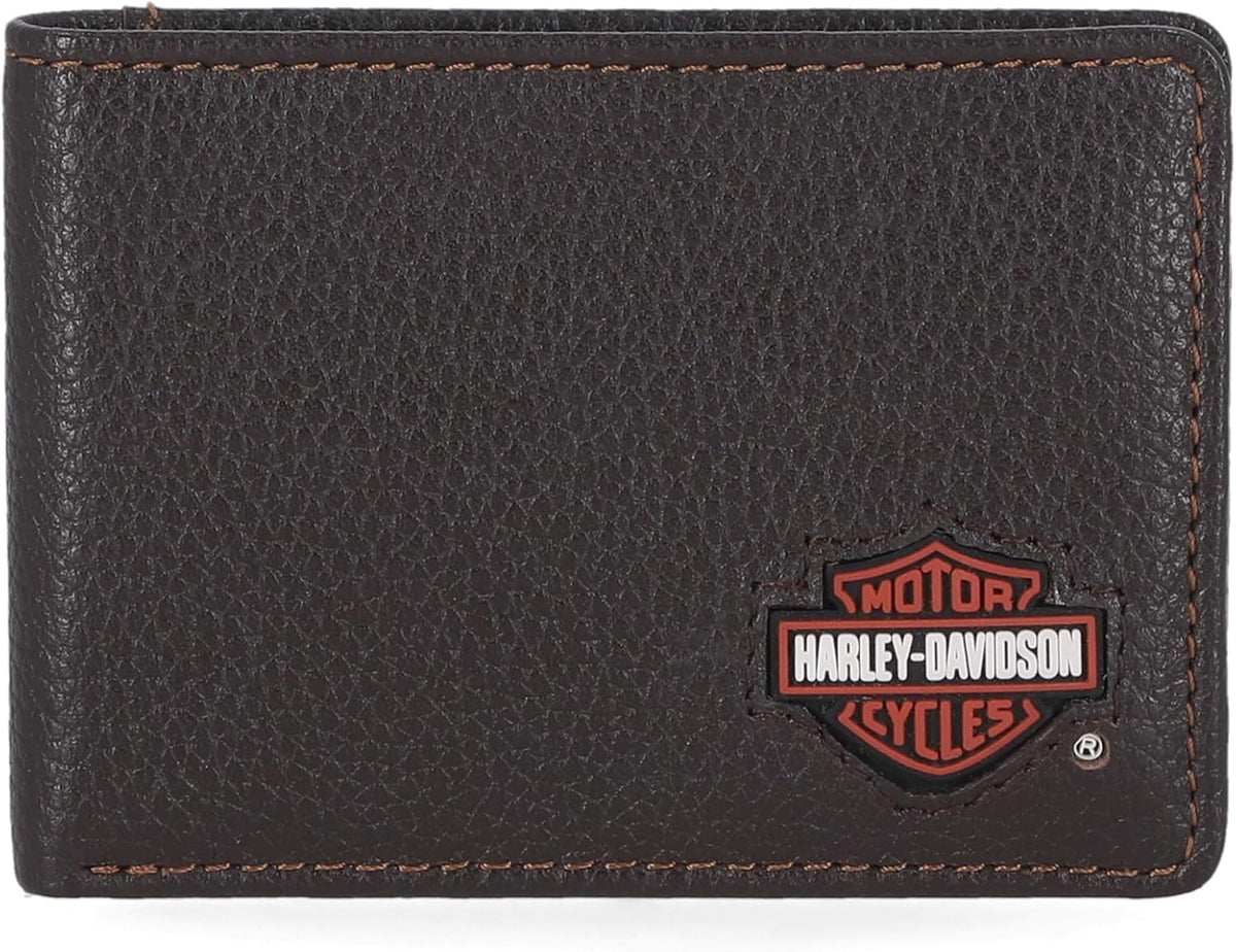 Harley-Davidson Billetera de cuero genuino con bloqueo RFID para ho...