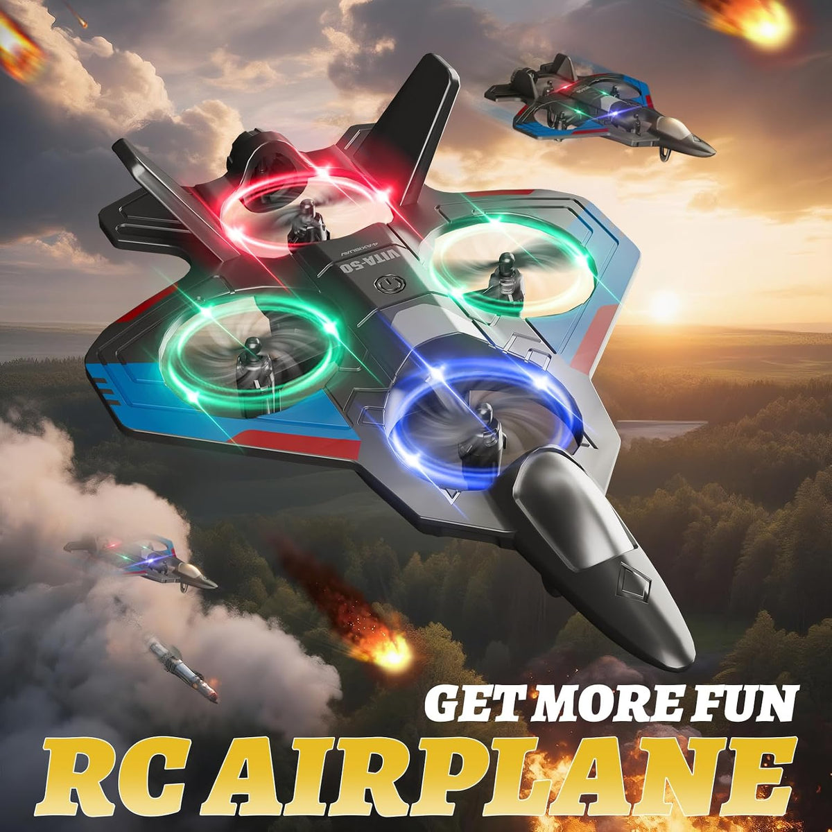 4DRC Aviones de control remoto RC Planes para niños adultos, negro...
