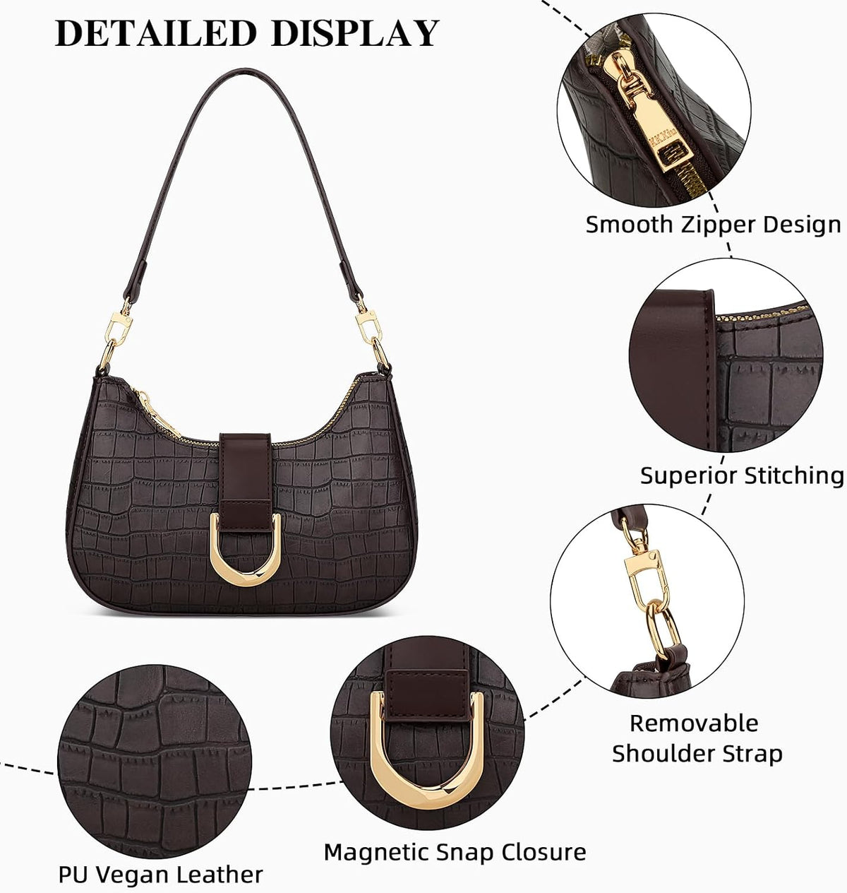 KKXIU Bolso de Hombro para Mujer Bolso de Moda para Todos los días...