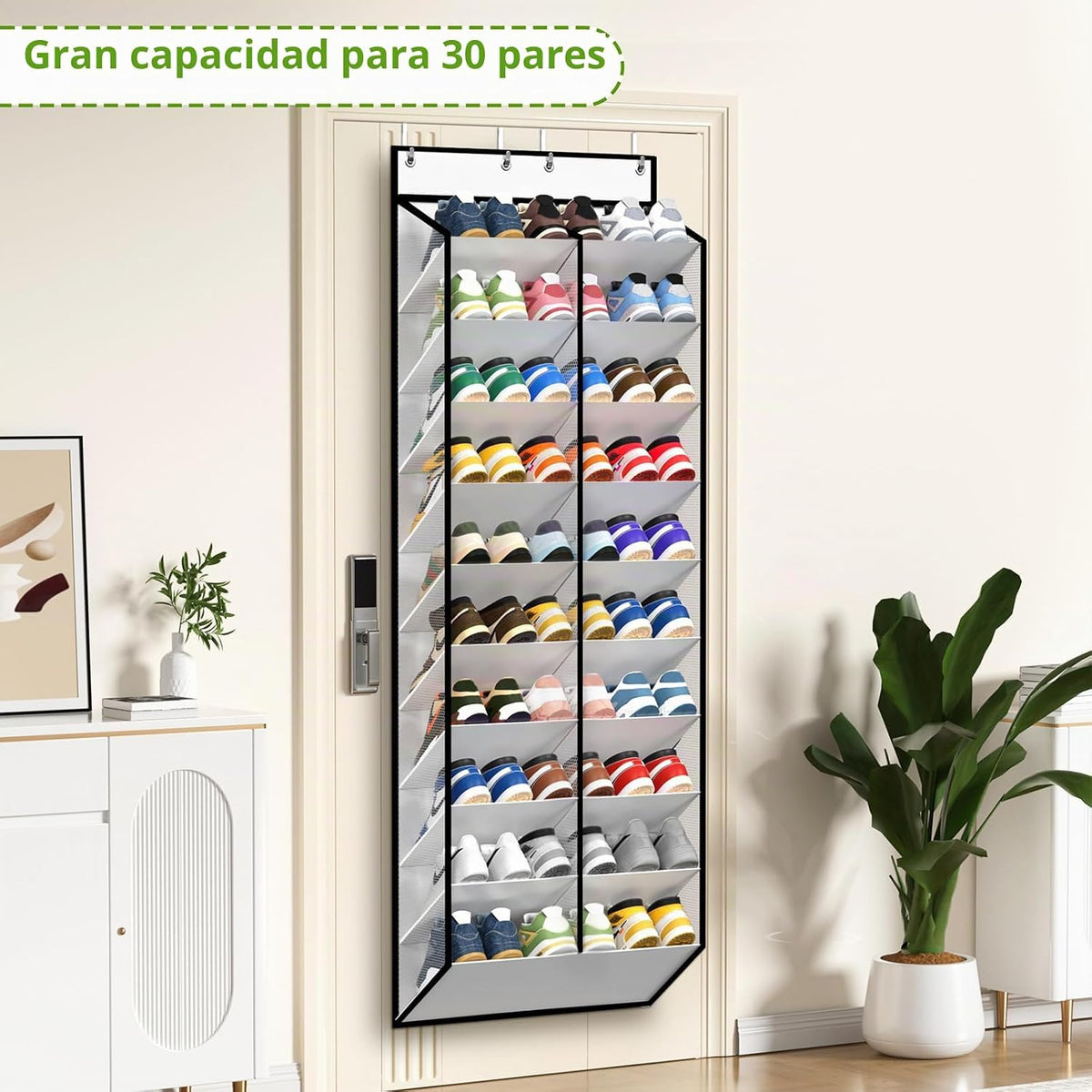 KEEPJOY 20-30 pares de organizadores de zapatos sobre la puerta, za...