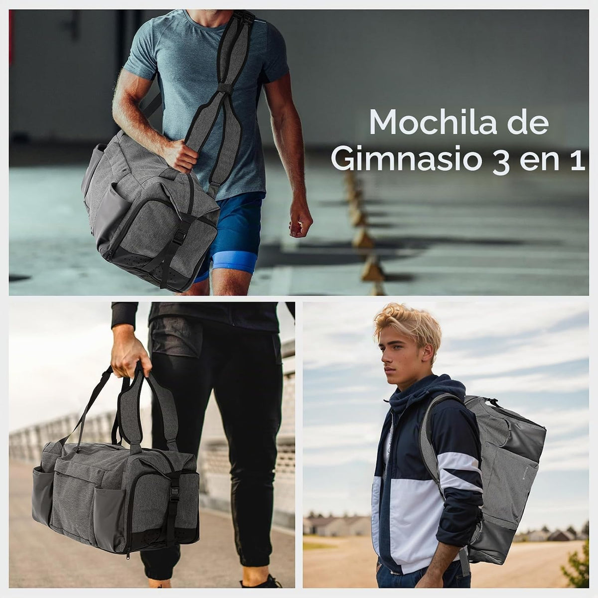 Kookoomia Mochila de gimnasio con compartimento para zapatos y bols...