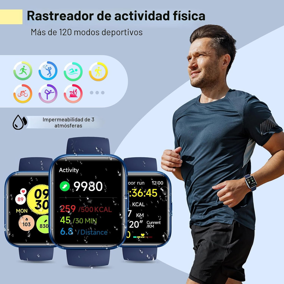 Reloj inteligente para mujeres\/hombres, compatible con Android y i...