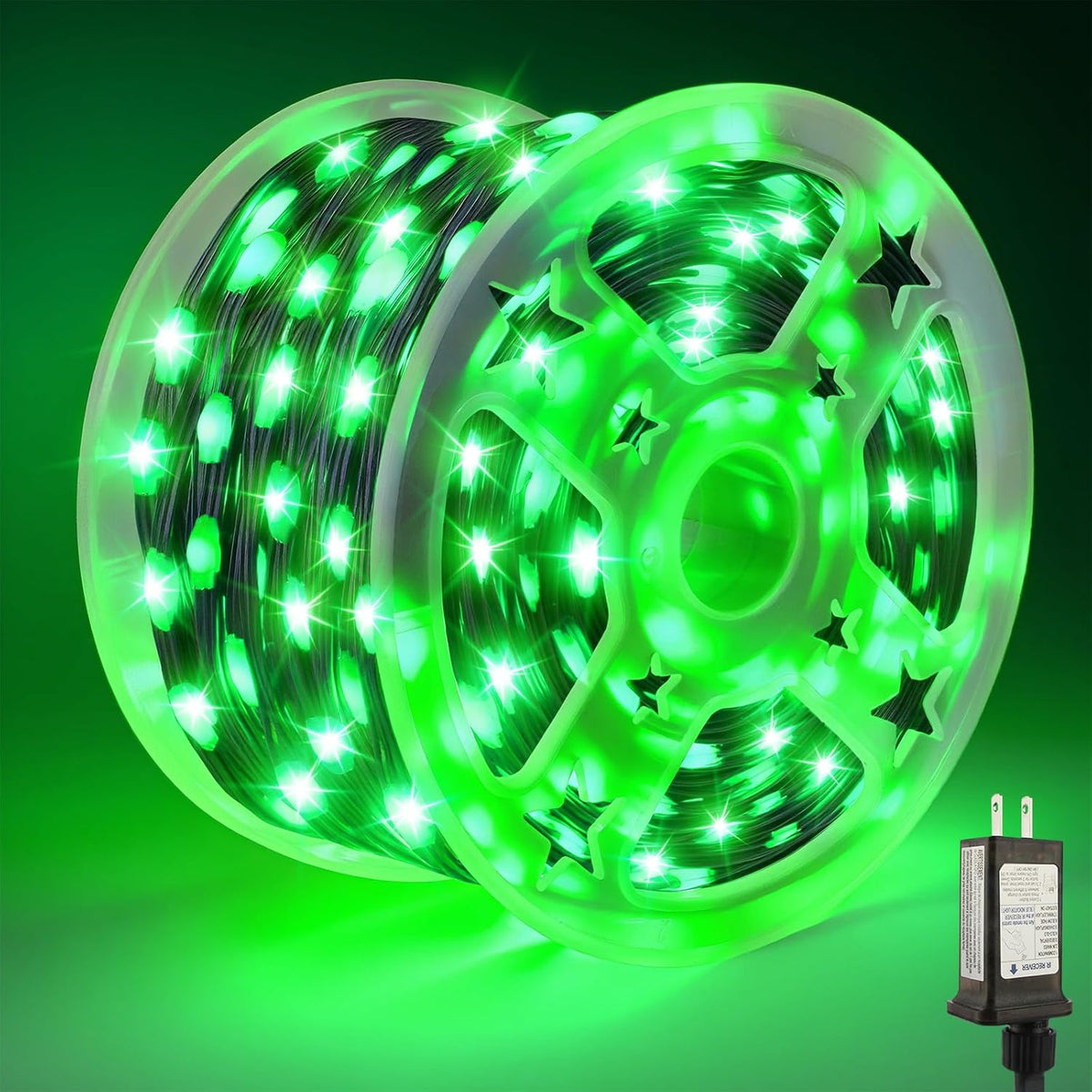 Tcamp 500 luces LED verdes de Navidad de 164 pies, 8 modos, tempori...