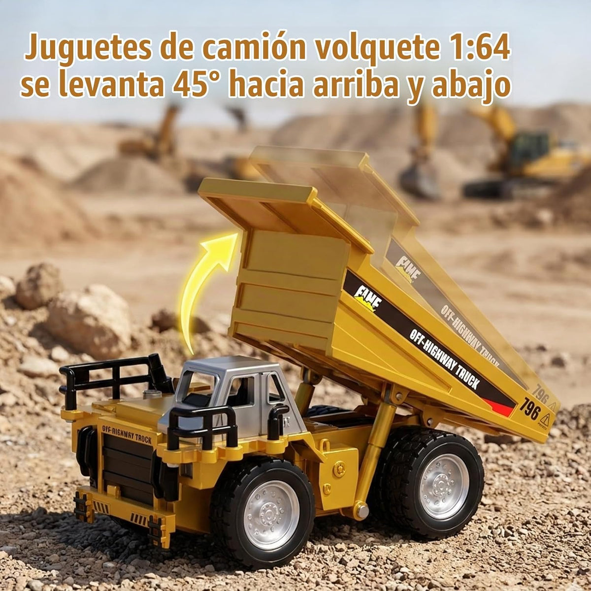 TOPMVP 1\/64 mini camión volquete de RC, mini juguete de la constru...