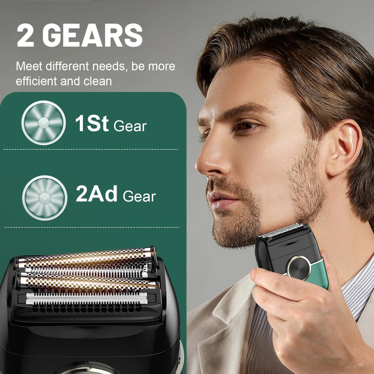 Afeitadoras eléctricas para hombres: 4 cuchillas flotantes y pantal...