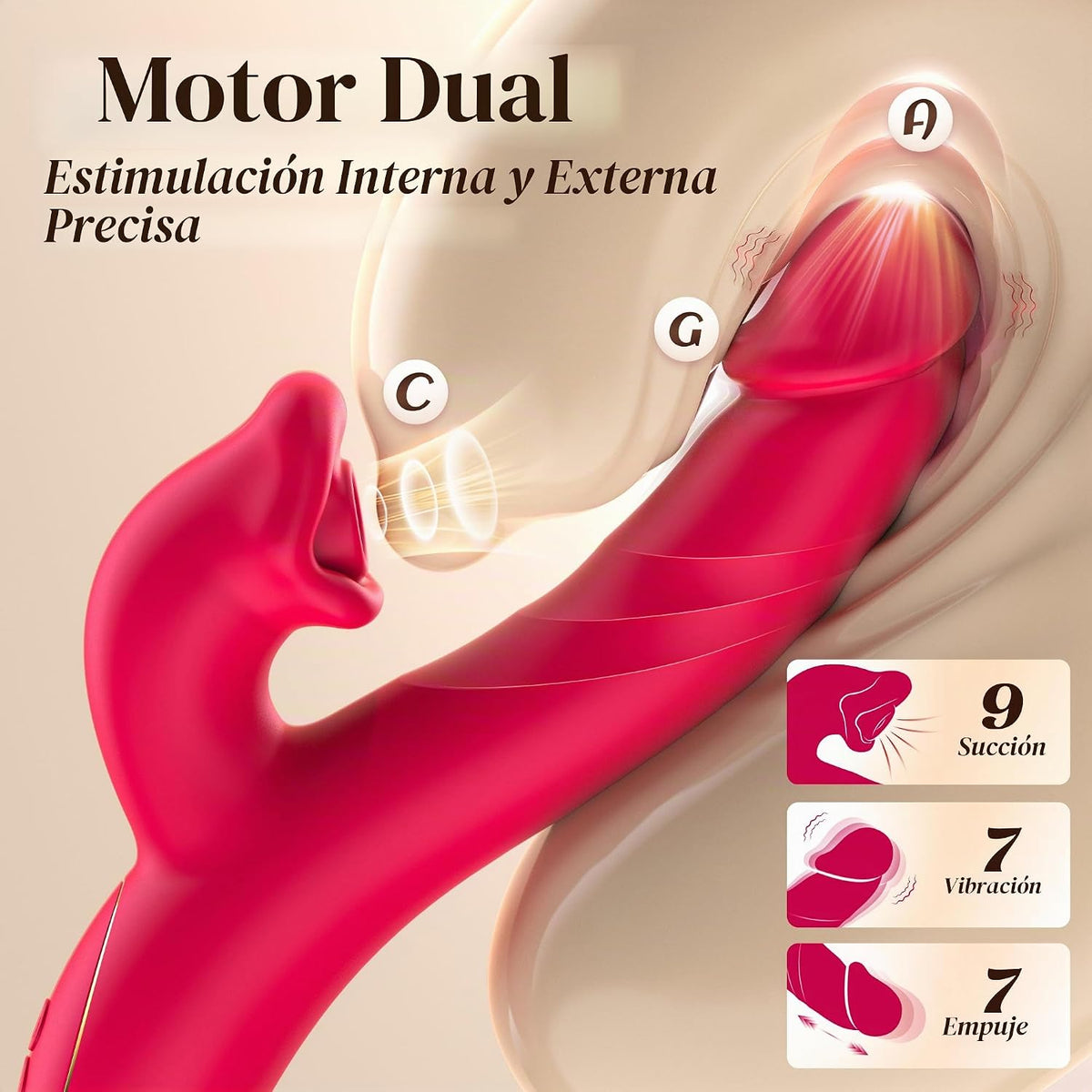Vibrador de conejo Toendi para mujeres, succionador de clítoris y c...