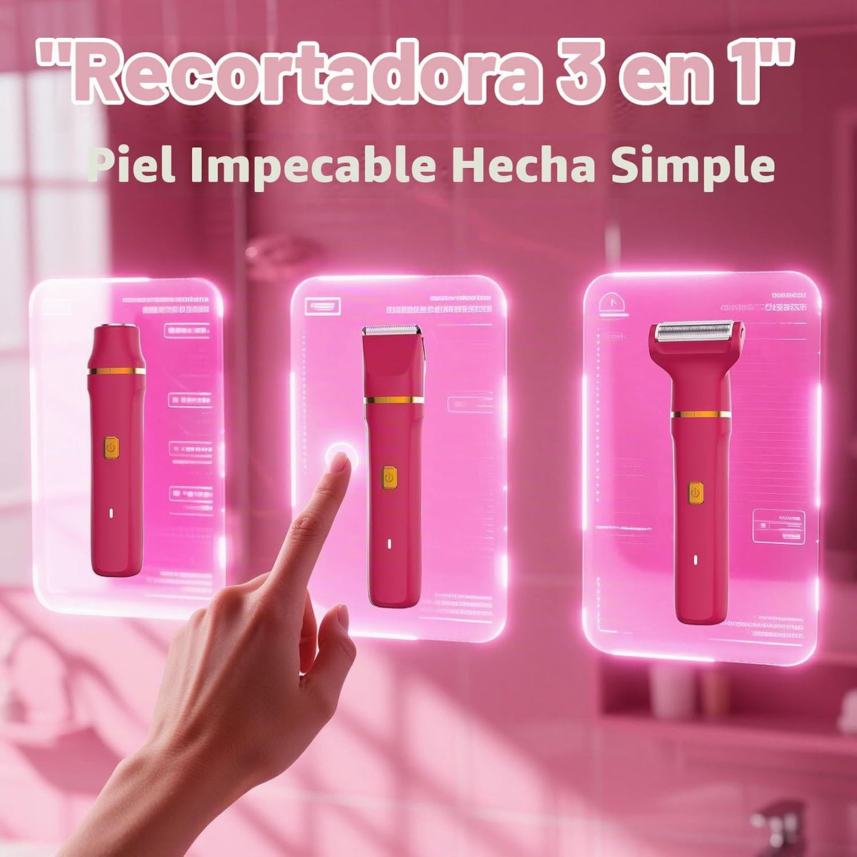 Risina - Recortadora de bikini 3 en 1 para mujer, esenciales de pla...